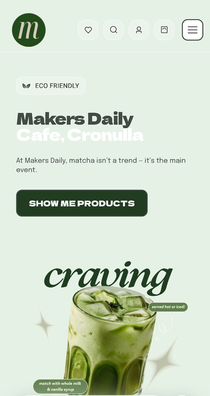 Cornersmith website mobile view