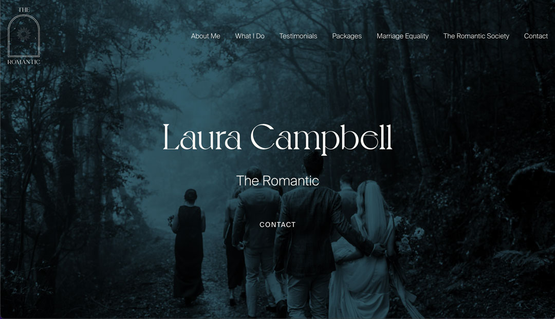 The Romantic website desktop view